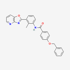 molecular formula C27H21N3O3 B3929750 4-(benzyloxy)-N-(2-methyl-3-[1,3]oxazolo[4,5-b]pyridin-2-ylphenyl)benzamide 