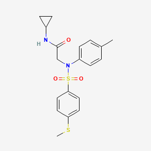 molecular formula C19H22N2O3S2 B3929764 N~1~-cyclopropyl-N~2~-(4-methylphenyl)-N~2~-{[4-(methylthio)phenyl]sulfonyl}glycinamide 