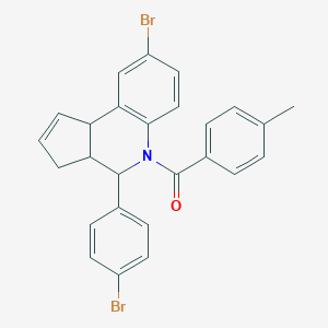 molecular formula C26H21Br2NO B392980 8-bromo-4-(4-bromophenyl)-5-(4-methylbenzoyl)-3a,4,5,9b-tetrahydro-3H-cyclopenta[c]quinoline CAS No. 329912-26-7