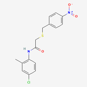 molecular formula C16H15ClN2O3S B3929804 N-(4-chloro-2-methylphenyl)-2-[(4-nitrobenzyl)thio]acetamide 