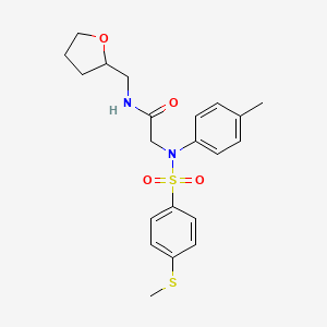 molecular formula C21H26N2O4S2 B3929811 N~2~-(4-methylphenyl)-N~2~-{[4-(methylthio)phenyl]sulfonyl}-N~1~-(tetrahydro-2-furanylmethyl)glycinamide 