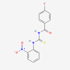 molecular formula C14H10FN3O3S B3929823 4-fluoro-N-[(2-nitrophenyl)carbamothioyl]benzamide 