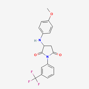 3-[(4-methoxyphenyl)amino]-1-[3-(trifluoromethyl)phenyl]-2,5-pyrrolidinedione