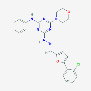 4-[(2E)-2-{[5-(2-chlorophenyl)furan-2-yl]methylidene}hydrazinyl]-6-(morpholin-4-yl)-N-phenyl-1,3,5-triazin-2-amine