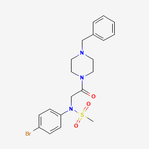 molecular formula C20H24BrN3O3S B3929869 N-[2-(4-benzylpiperazin-1-yl)-2-oxoethyl]-N-(4-bromophenyl)methanesulfonamide 