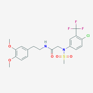 molecular formula C20H22ClF3N2O5S B3929872 N~2~-[4-chloro-3-(trifluoromethyl)phenyl]-N~1~-[2-(3,4-dimethoxyphenyl)ethyl]-N~2~-(methylsulfonyl)glycinamide 