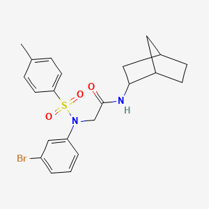 molecular formula C22H25BrN2O3S B3929884 N-(2-bicyclo[2.2.1]heptanyl)-2-(3-bromo-N-(4-methylphenyl)sulfonylanilino)acetamide 