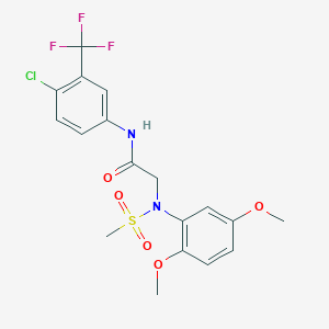 molecular formula C18H18ClF3N2O5S B3929885 N~1~-[4-chloro-3-(trifluoromethyl)phenyl]-N~2~-(2,5-dimethoxyphenyl)-N~2~-(methylsulfonyl)glycinamide 