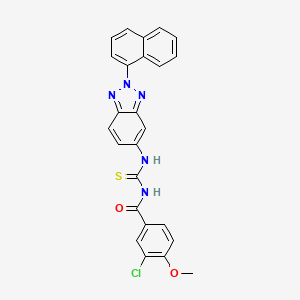 3-chloro-4-methoxy-N-{[2-(naphthalen-1-yl)-2H-benzotriazol-5-yl]carbamothioyl}benzamide