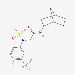 molecular formula C17H20ClF3N2O3S B3929902 N~1~-bicyclo[2.2.1]hept-2-yl-N~2~-[4-chloro-3-(trifluoromethyl)phenyl]-N~2~-(methylsulfonyl)glycinamide 