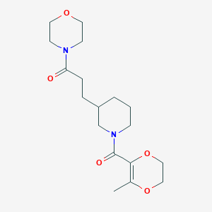 molecular formula C18H28N2O5 B3929916 3-[1-(6-Methyl-2,3-dihydro-1,4-dioxine-5-carbonyl)piperidin-3-yl]-1-morpholin-4-ylpropan-1-one 