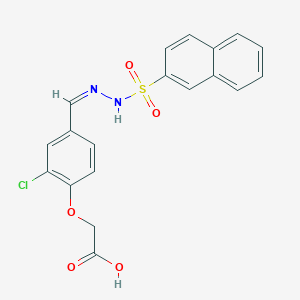 {2-chloro-4-[2-(2-naphthylsulfonyl)carbonohydrazonoyl]phenoxy}acetic acid