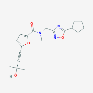 N-[(5-cyclopentyl-1,2,4-oxadiazol-3-yl)methyl]-5-(3-hydroxy-3-methylbut-1-yn-1-yl)-N-methyl-2-furamide