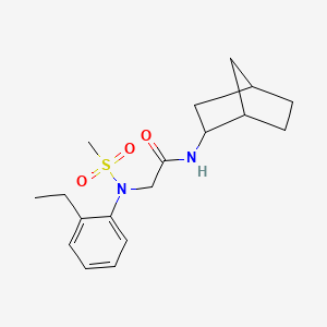 molecular formula C18H26N2O3S B3929968 N-(2-bicyclo[2.2.1]heptanyl)-2-(2-ethyl-N-methylsulfonylanilino)acetamide 