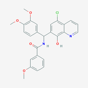 N-[(5-chloro-8-hydroxyquinolin-7-yl)-(3,4-dimethoxyphenyl)methyl]-3-methoxybenzamide