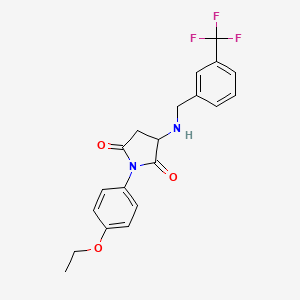 molecular formula C20H19F3N2O3 B3930004 1-(4-ethoxyphenyl)-3-{[3-(trifluoromethyl)benzyl]amino}-2,5-pyrrolidinedione 