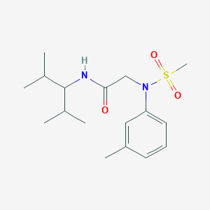 molecular formula C17H28N2O3S B3930008 N~1~-(1-isopropyl-2-methylpropyl)-N~2~-(3-methylphenyl)-N~2~-(methylsulfonyl)glycinamide 