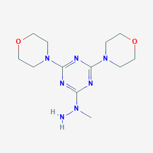 molecular formula C12H21N7O2 B393001 2-(1-Methylhydrazino)-4,6-di(4-morpholinyl)-1,3,5-triazine CAS No. 5493-27-6