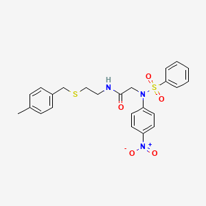 2-[N-(benzenesulfonyl)-4-nitroanilino]-N-[2-[(4-methylphenyl)methylsulfanyl]ethyl]acetamide