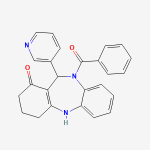 10-(phenylcarbonyl)-11-(pyridin-3-yl)-2,3,4,5,10,11-hexahydro-1H-dibenzo[b,e][1,4]diazepin-1-one