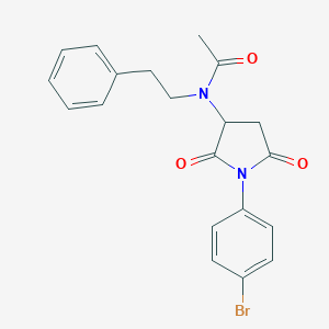 molecular formula C20H19BrN2O3 B393003 N-[1-(4-bromophenyl)-2,5-dioxo-3-pyrrolidinyl]-N-(2-phenylethyl)acetamide CAS No. 331632-78-1