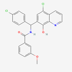 N-[(5-chloro-8-hydroxy-7-quinolinyl)(4-chlorophenyl)methyl]-3-methoxybenzamide