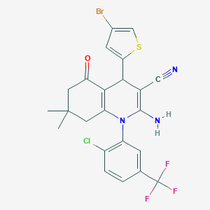 molecular formula C23H18BrClF3N3OS B393005 2-Amino-4-(4-bromo-2-thienyl)-1-[2-chloro-5-(trifluoromethyl)phenyl]-7,7-dimethyl-5-oxo-1,4,5,6,7,8-hexahydro-3-quinolinecarbonitrile 