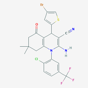 molecular formula C23H18BrClF3N3OS B393005 2-amino-4-(4-bromothiophen-2-yl)-1-[2-chloro-5-(trifluoromethyl)phenyl]-7,7-dimethyl-5-oxo-1,4,5,6,7,8-hexahydroquinoline-3-carbonitrile 