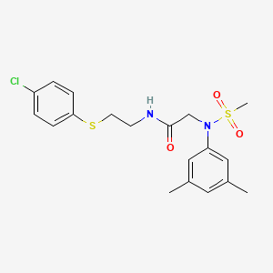 molecular formula C19H23ClN2O3S2 B3930069 N~1~-{2-[(4-chlorophenyl)thio]ethyl}-N~2~-(3,5-dimethylphenyl)-N~2~-(methylsulfonyl)glycinamide 