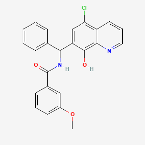 molecular formula C24H19ClN2O3 B3930083 N-[(5-chloro-8-hydroxy-7-quinolinyl)(phenyl)methyl]-3-methoxybenzamide 