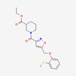 molecular formula C20H24N2O5S B3930091 ethyl 1-[(5-{[2-(methylthio)phenoxy]methyl}-3-isoxazolyl)carbonyl]-3-piperidinecarboxylate 