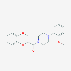 molecular formula C20H22N2O4 B3930118 2,3-Dihydro-1,4-benzodioxin-3-yl-[4-(2-methoxyphenyl)piperazin-1-yl]methanone 