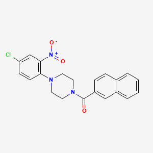 molecular formula C21H18ClN3O3 B3930125 1-(4-chloro-2-nitrophenyl)-4-(2-naphthoyl)piperazine 