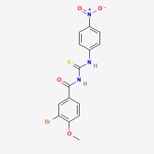 molecular formula C15H12BrN3O4S B3930145 3-bromo-4-methoxy-N-{[(4-nitrophenyl)amino]carbonothioyl}benzamide 