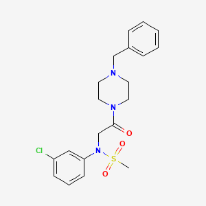 molecular formula C20H24ClN3O3S B3930147 N-[2-(4-benzyl-1-piperazinyl)-2-oxoethyl]-N-(3-chlorophenyl)methanesulfonamide 