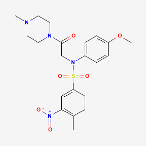 N-(4-methoxyphenyl)-4-methyl-N-[2-(4-methyl-1-piperazinyl)-2-oxoethyl]-3-nitrobenzenesulfonamide