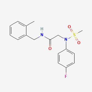 molecular formula C17H19FN2O3S B3930154 N~2~-(4-fluorophenyl)-N~1~-(2-methylbenzyl)-N~2~-(methylsulfonyl)glycinamide 