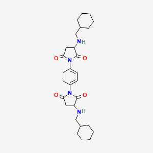 molecular formula C28H38N4O4 B3930166 1,1'-(1,4-phenylene)bis{3-[(cyclohexylmethyl)amino]-2,5-pyrrolidinedione} 