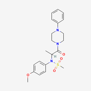 N-(4-methoxyphenyl)-N-[1-methyl-2-oxo-2-(4-phenyl-1-piperazinyl)ethyl]methanesulfonamide