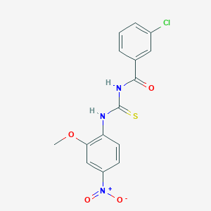 molecular formula C15H12ClN3O4S B3930169 3-chloro-N-[(2-methoxy-4-nitrophenyl)carbamothioyl]benzamide 