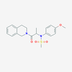 molecular formula C20H24N2O4S B3930178 N-[2-(3,4-dihydro-2(1H)-isoquinolinyl)-1-methyl-2-oxoethyl]-N-(4-methoxyphenyl)methanesulfonamide 