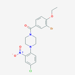 molecular formula C19H19BrClN3O4 B3930197 (3-Bromo-4-ethoxyphenyl)-[4-(4-chloro-2-nitrophenyl)piperazin-1-yl]methanone 