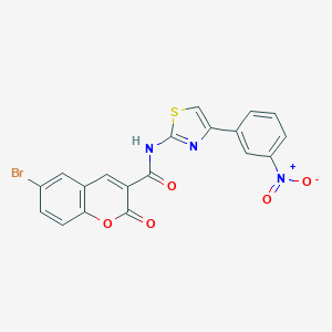 6-bromo-N-(4-{3-nitrophenyl}-1,3-thiazol-2-yl)-2-oxo-2H-chromene-3-carboxamide