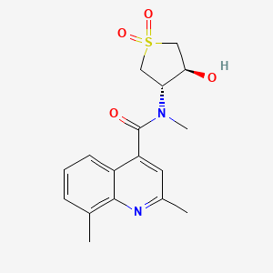 N-[(3S*,4S*)-4-hydroxy-1,1-dioxidotetrahydro-3-thienyl]-N,2,8-trimethylquinoline-4-carboxamide