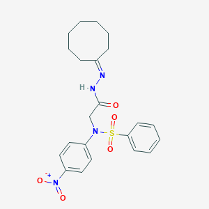 molecular formula C22H26N4O5S B393021 N-[2-(2-cyclooctylidenehydrazino)-2-oxoethyl]-N-{4-nitrophenyl}benzenesulfonamide 