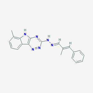 molecular formula C20H18N6 B393022 2-methyl-3-phenylacrylaldehyde (6-methyl-5H-[1,2,4]triazino[5,6-b]indol-3-yl)hydrazone 