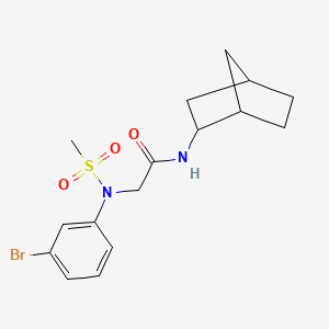 molecular formula C16H21BrN2O3S B3930242 N-(2-bicyclo[2.2.1]heptanyl)-2-(3-bromo-N-methylsulfonylanilino)acetamide 