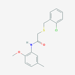 2-[(2-chlorophenyl)methylsulfanyl]-N-(2-methoxy-5-methylphenyl)acetamide