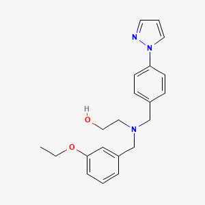 molecular formula C21H25N3O2 B3930265 2-{(3-ethoxybenzyl)[4-(1H-pyrazol-1-yl)benzyl]amino}ethanol 