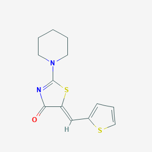 molecular formula C13H14N2OS2 B393027 2-piperidino-5-[(Z)-1-(2-thienyl)methylidene]-1,3-thiazol-4-one 